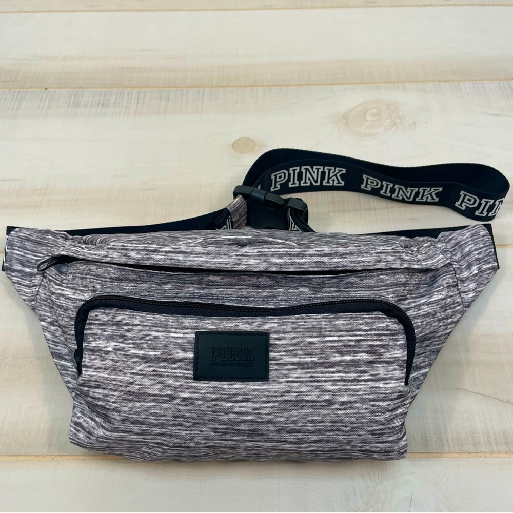 Victoria’s Secret Pink Oversize Black White Waist Pack Belt Bag Fanny Pack Purse
